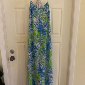 Lilly Pulitzer JAYLENE silk maxi dress Biggest Fan